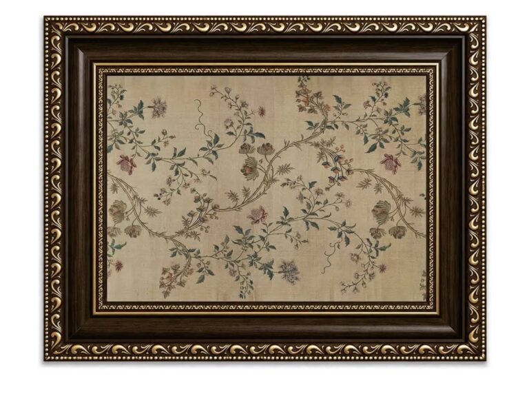 Vintage Gold Framed Vine Canvas Wall Art
