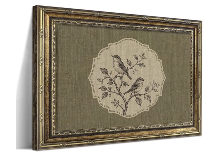 Vintage Bird Botanical Wall Decor Painting