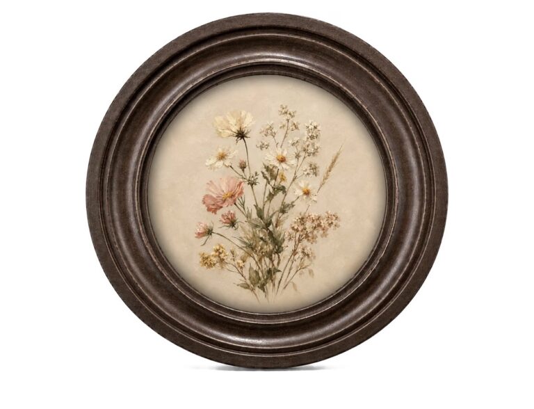 Wildflower Round Wall Art Decor